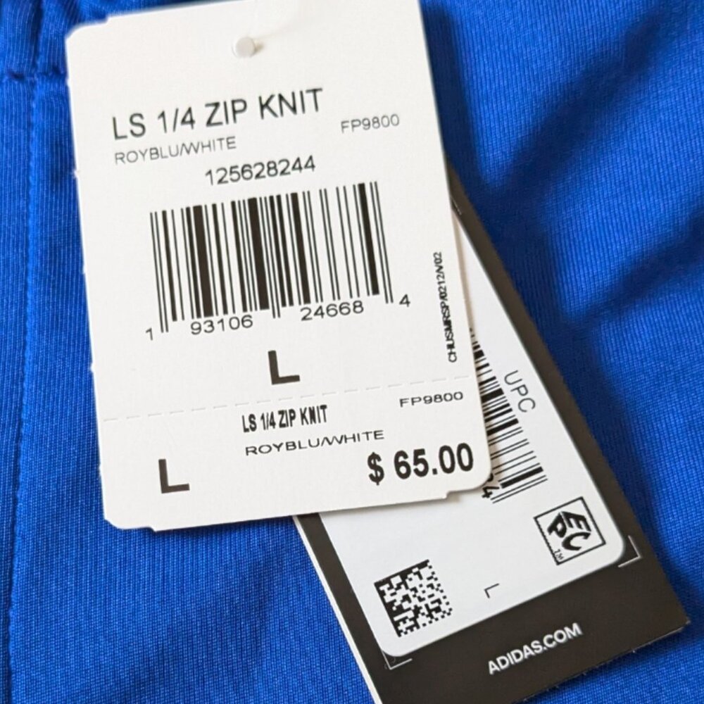 adidas  long sleeved 1/4 Zip knit shirt - Picture 4 of 9